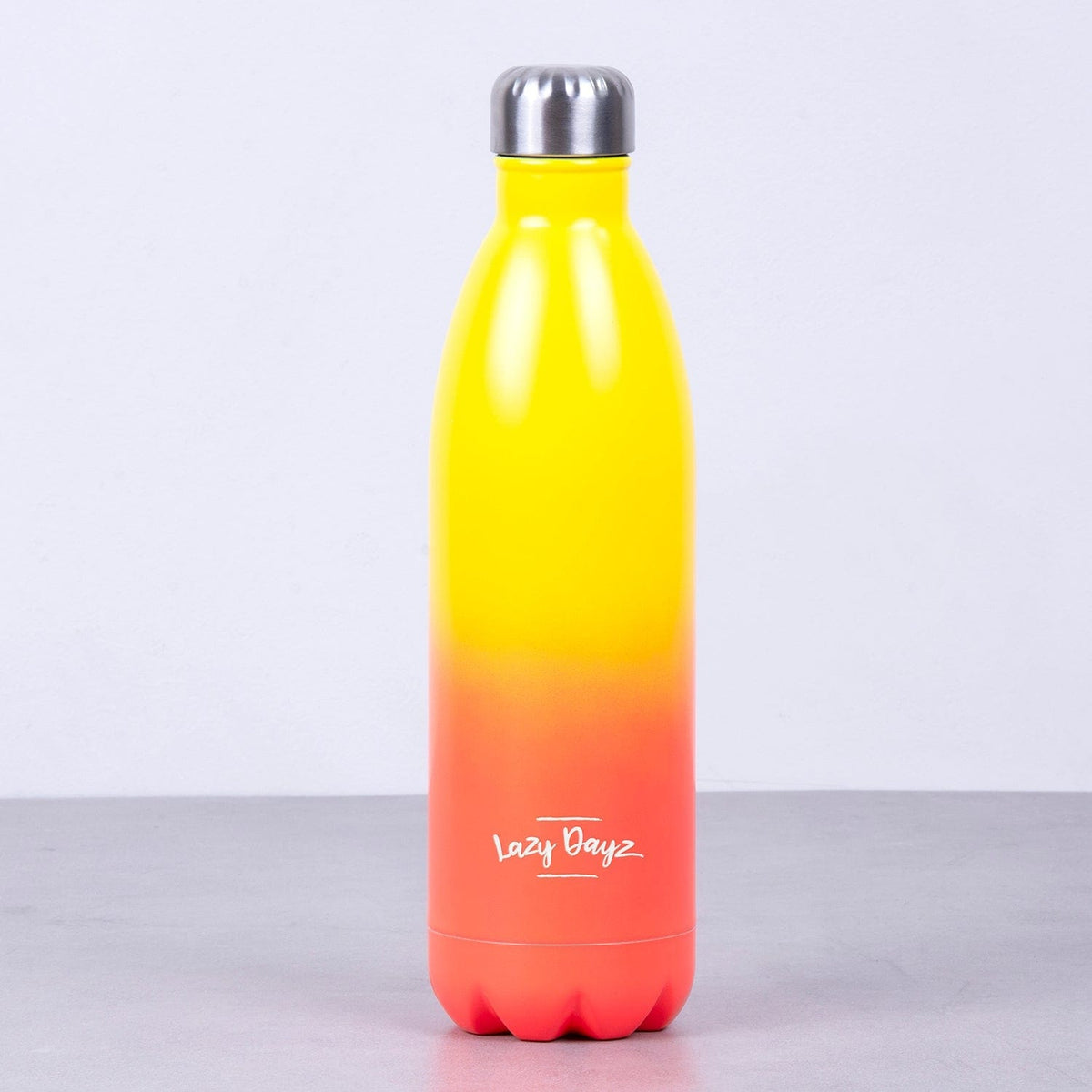 Lazy Dayz Jumbo Stainless Steel Drink Bottle, Yellow Peach Ombre, 1 L
