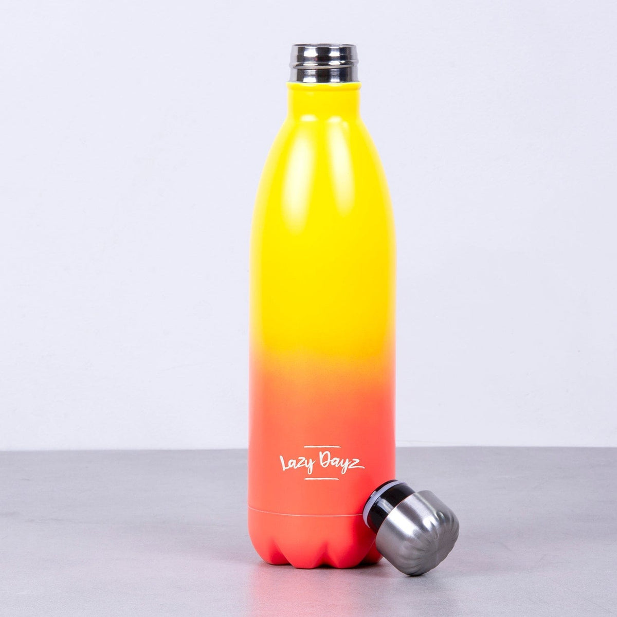 Lazy Dayz Jumbo Stainless Steel Drink Bottle, Yellow Peach Ombre, 1 L