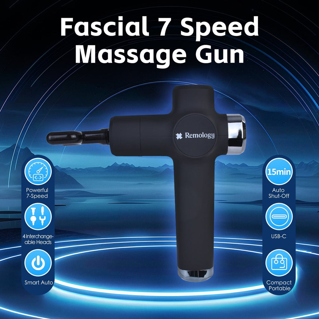 Remology 7 Adaptive Speed USB-C Fascial Massage Gun with 4 Heads