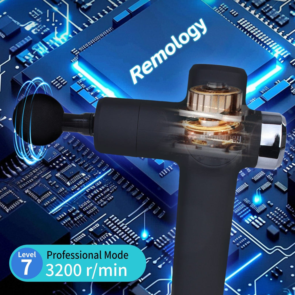 Remology 7 Adaptive Speed USB-C Fascial Massage Gun with 4 Heads