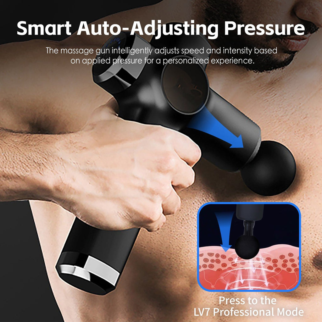 Remology 7 Adaptive Speed USB-C Fascial Massage Gun with 4 Heads