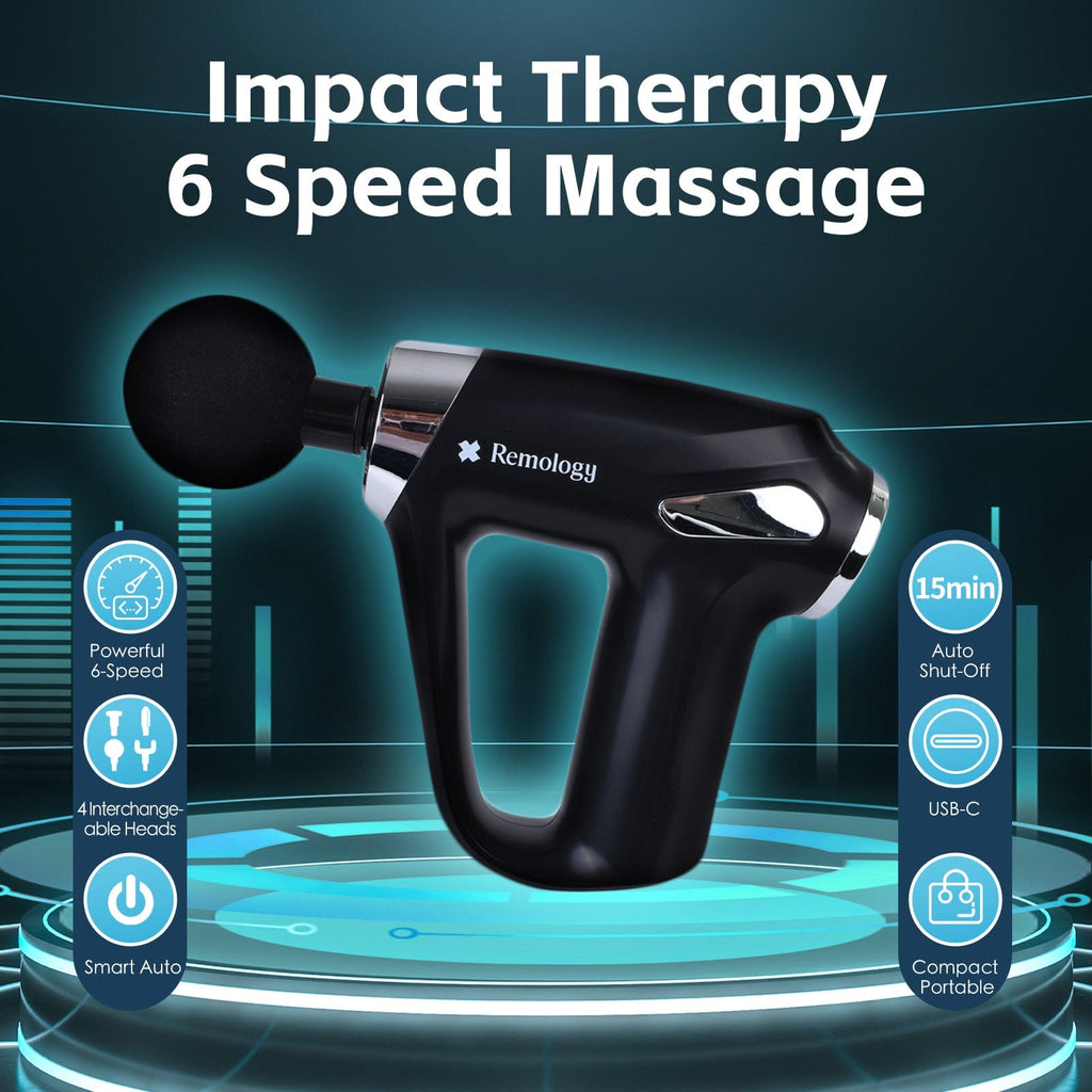 Remology 6 Adaptive Speed USB-C Massage Gun with 4 Heads