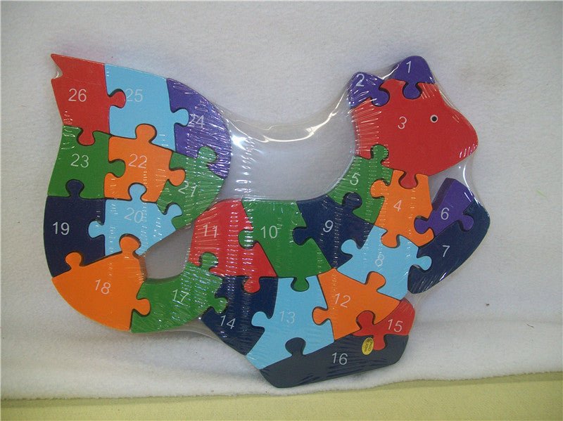 WOODEN ANIMAL PUZZLES ALPHABET AND NUMBER ASSORTED