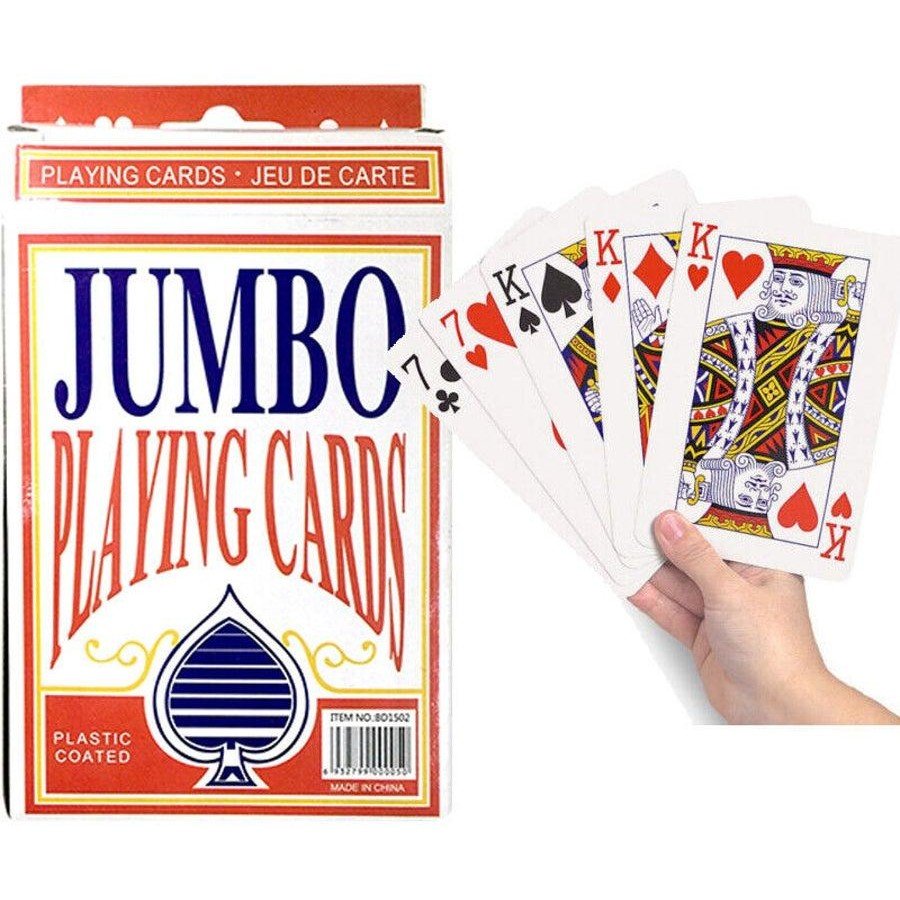 JUMBO PLAYING CARDS Large Deck Card Game Plastic Coated Poker Plating