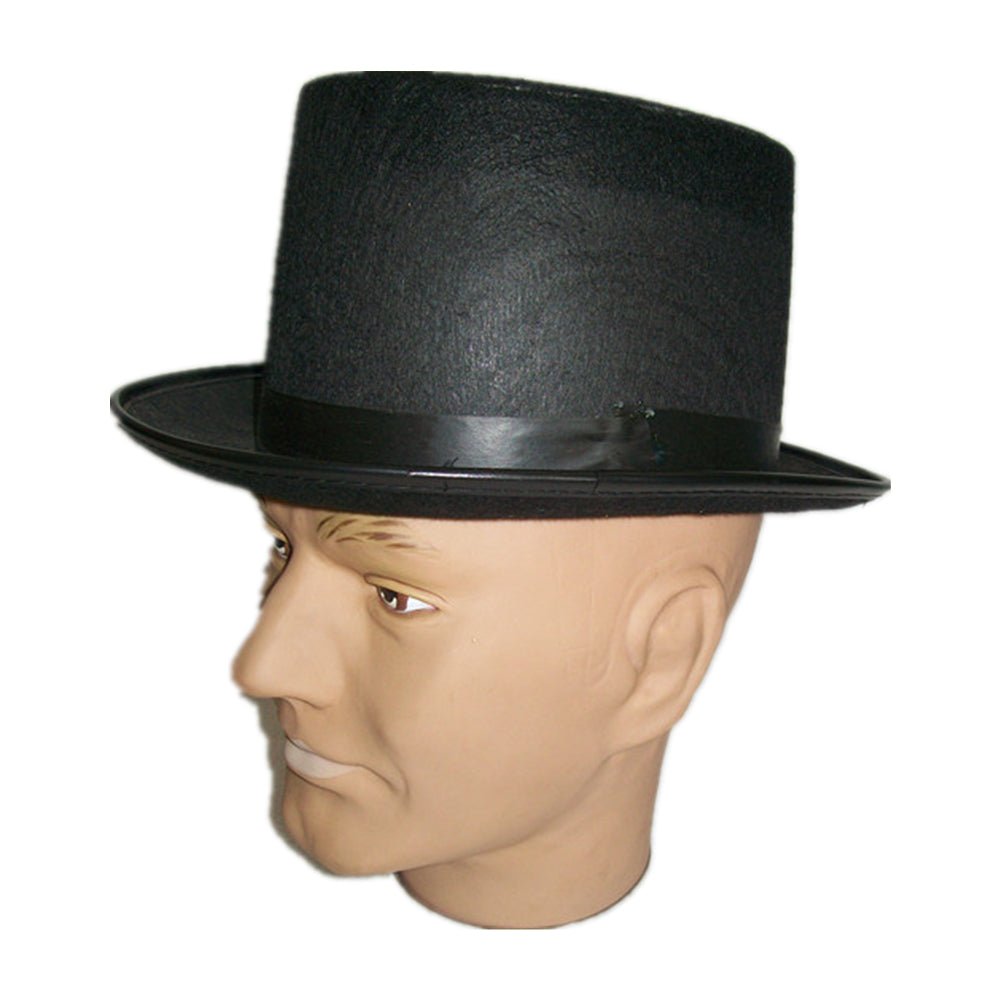 Black Flocked Top Hat