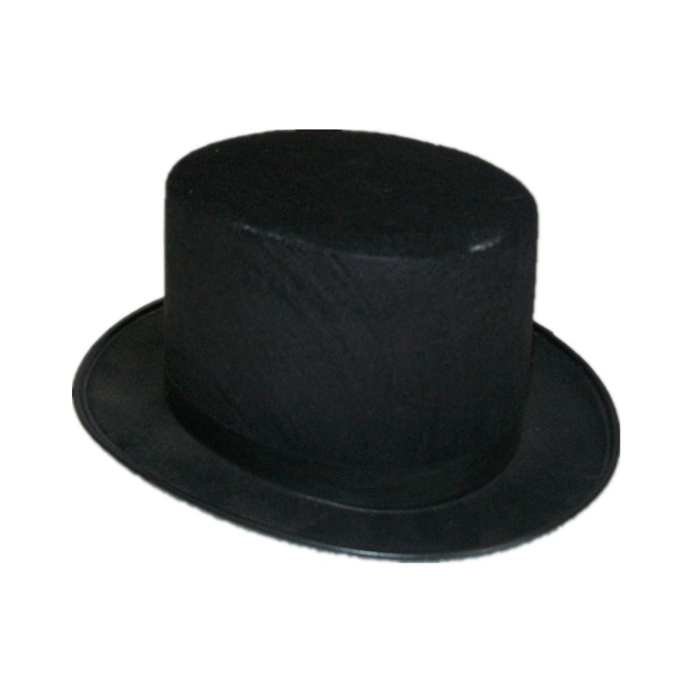 Black Flocked Top Hat
