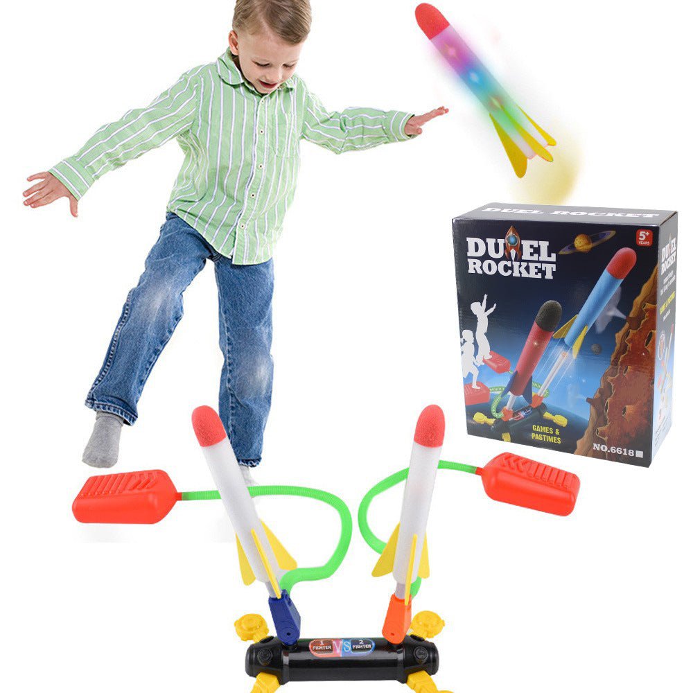 Air Power Foam Duel Rocket Shoot Up Stomp Launcher Kids Outdoor