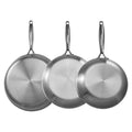VEVOR Tri-Ply Stainless Steel Frying Pan Set, 24, 28 and 32 cm