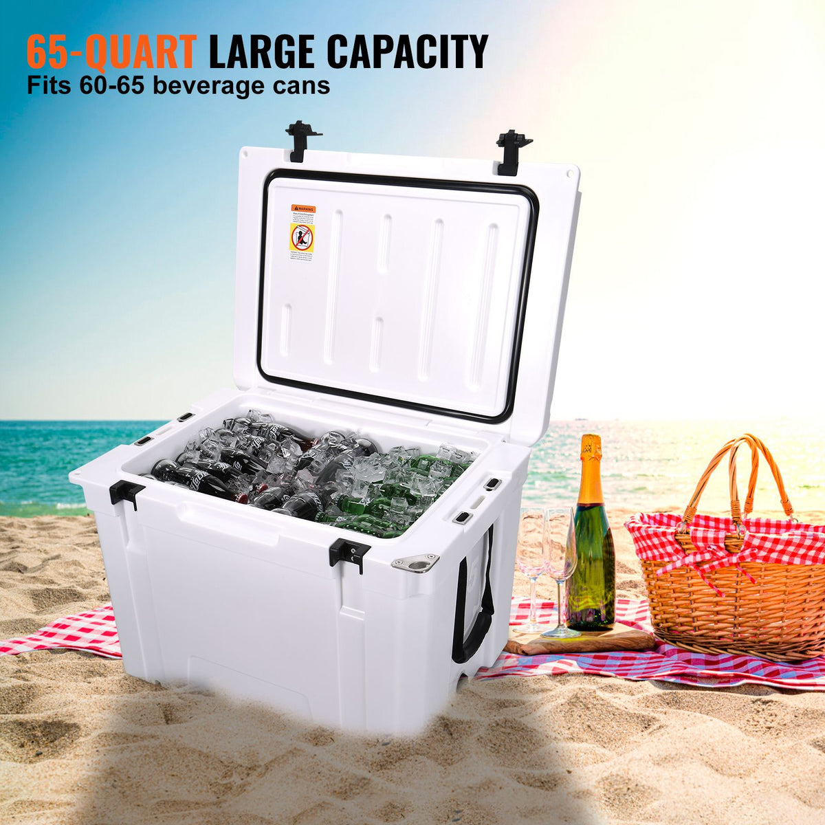 VEVOR Hard Cooler Ice Chest, 65 qt