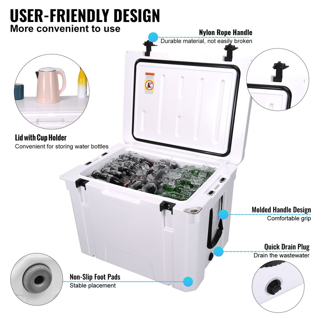 VEVOR Hard Cooler Ice Chest, 65 qt