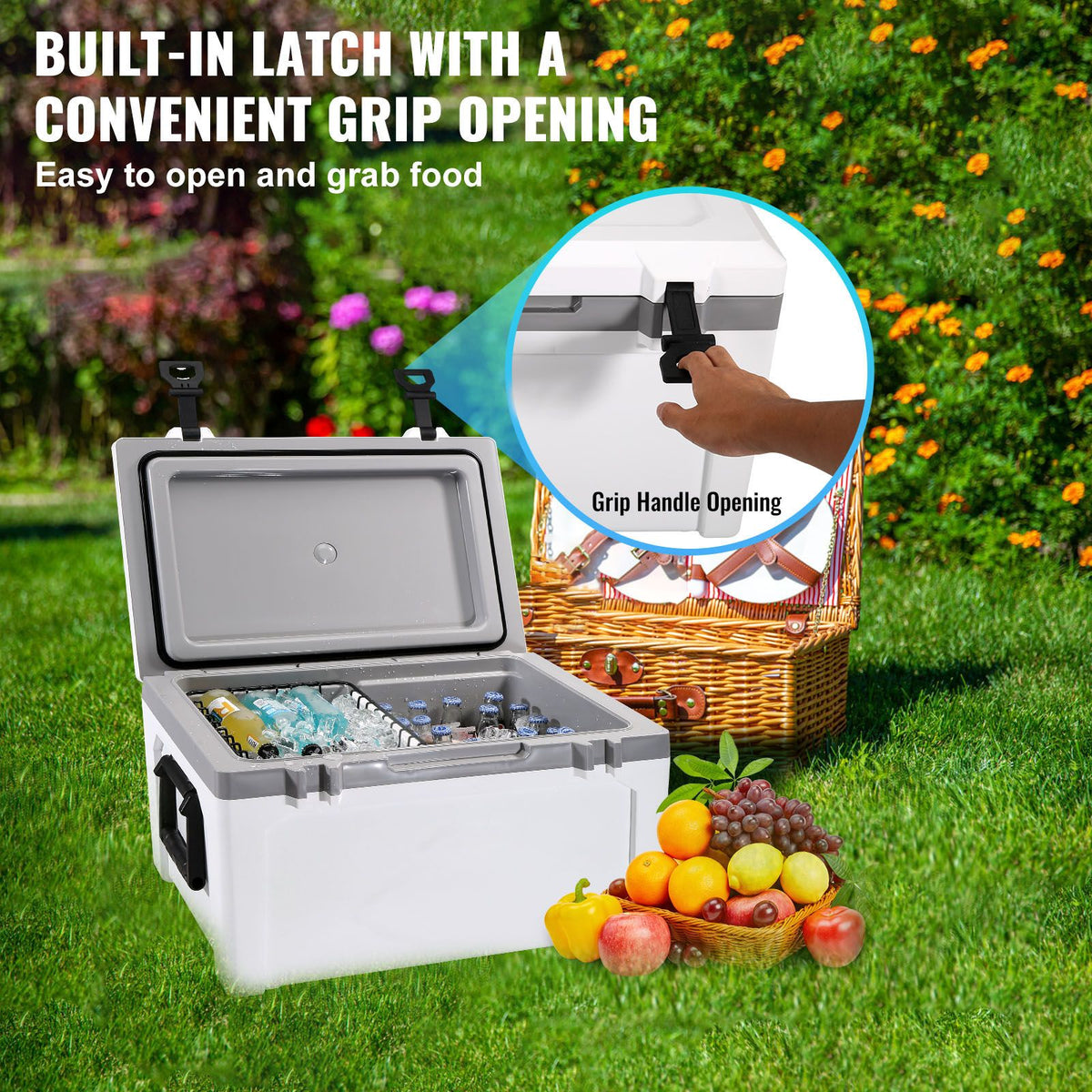 VEVOR Hard Cooler Ice Chest, 49 L