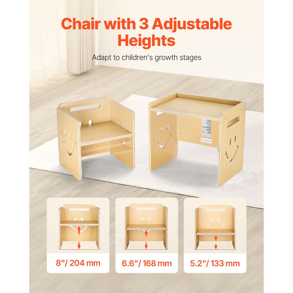 VEVOR Montessori Weaning Table and Chair Set with Chalkboard