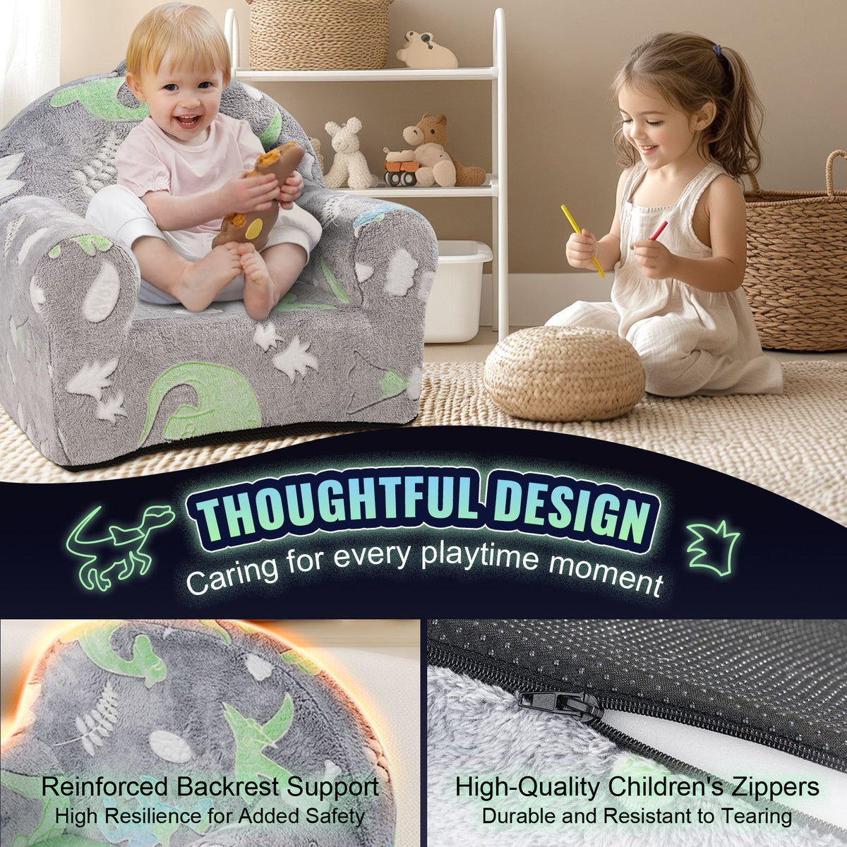 VEVOR Glow in the Dark Plush Toddler Chair