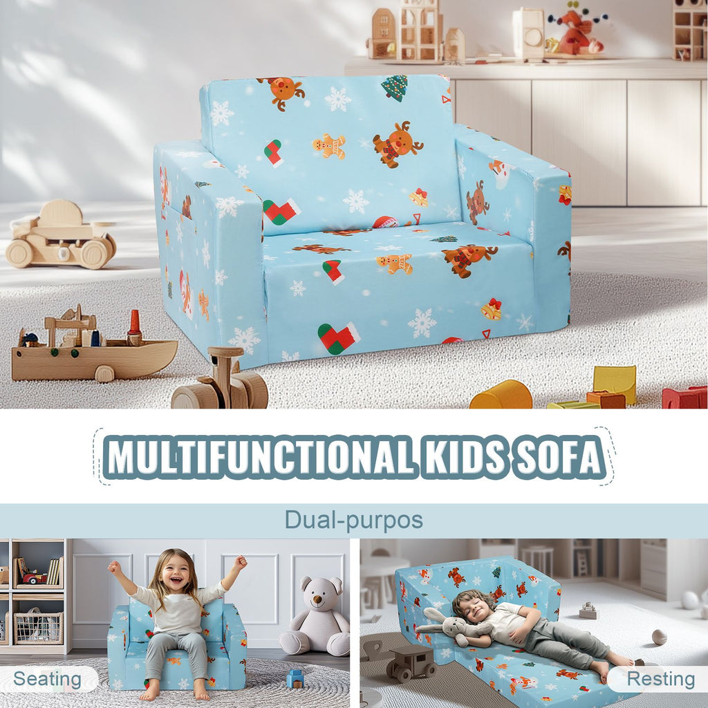VEVOR Foldable 2-in-1 Kids Sofa and Lounger