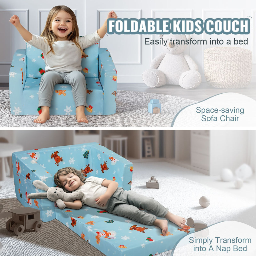 VEVOR Foldable 2-in-1 Kids Sofa and Lounger