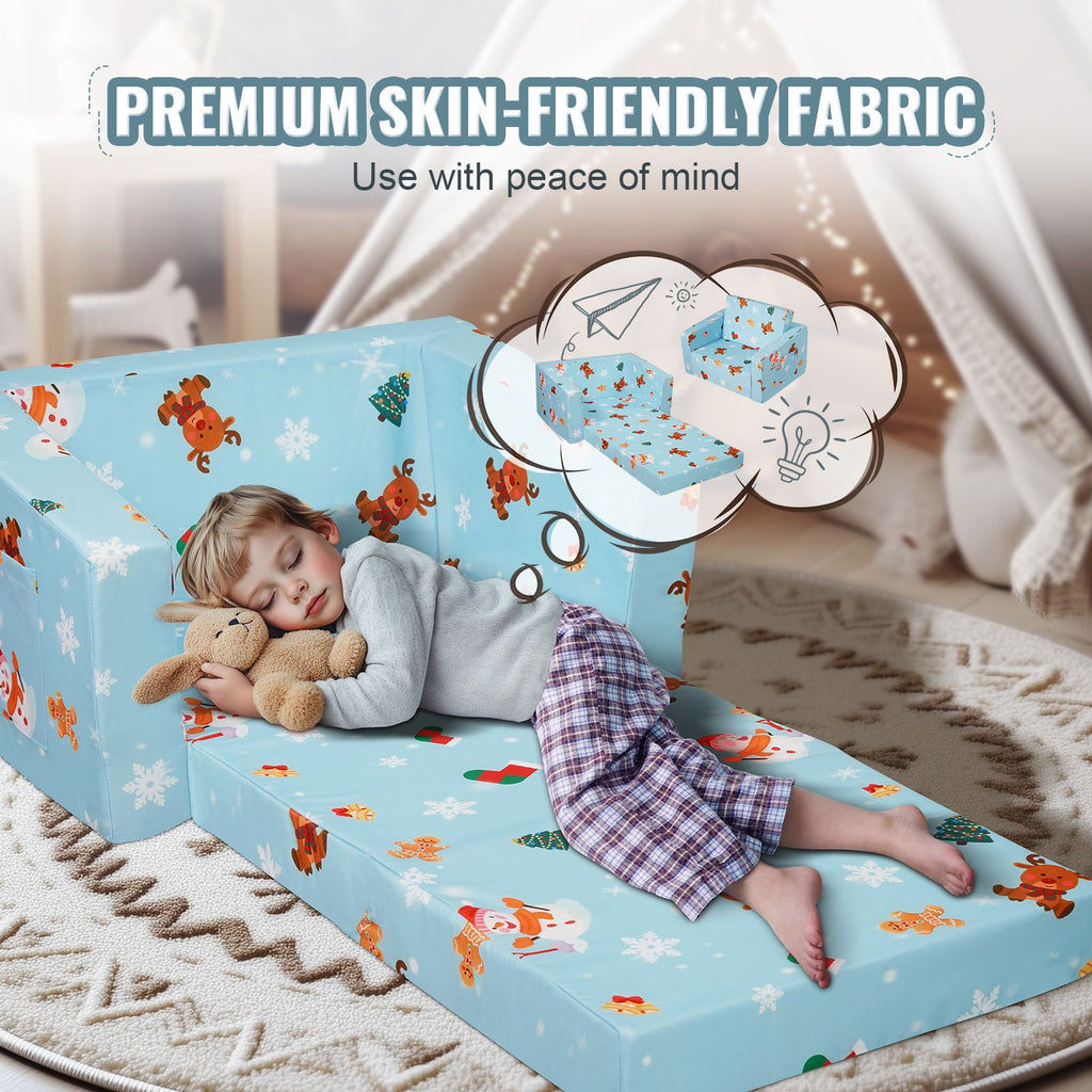 VEVOR Foldable 2-in-1 Kids Sofa and Lounger