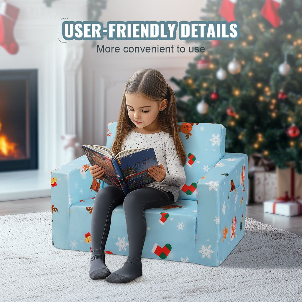 VEVOR Foldable 2-in-1 Kids Sofa and Lounger