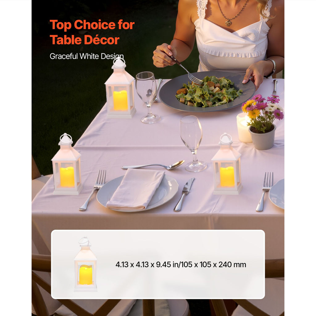 VEVOR LED Flameless Candle Lanterns, White, 12 Pack