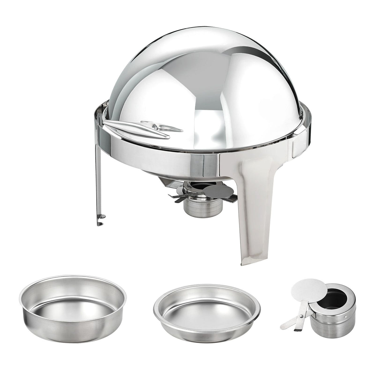 VEVOR Roll Top Round Chafing Dish Set, 5.5 L, 2 Pack