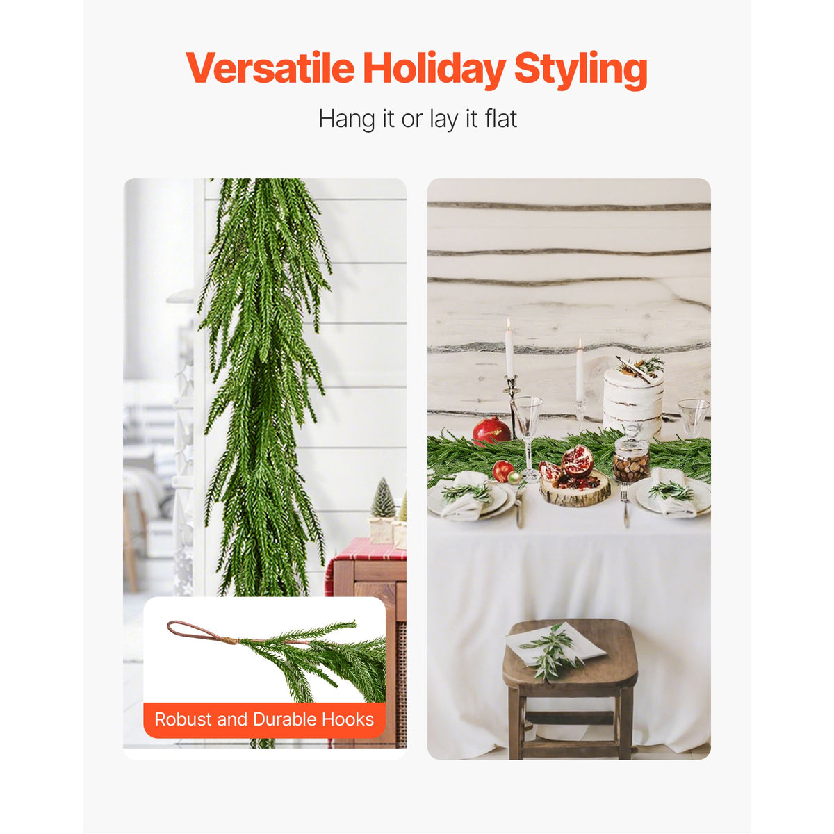 VEVOR Norfolk Pine Garland, 1.8 m