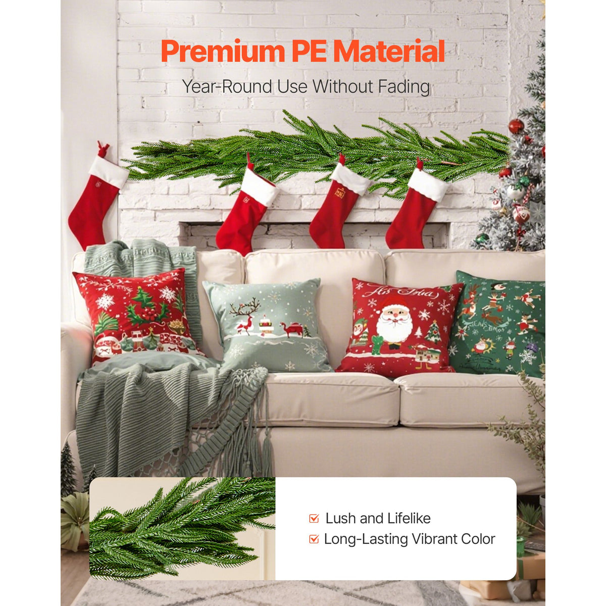 VEVOR Norfolk Pine Garland, 1.8 m