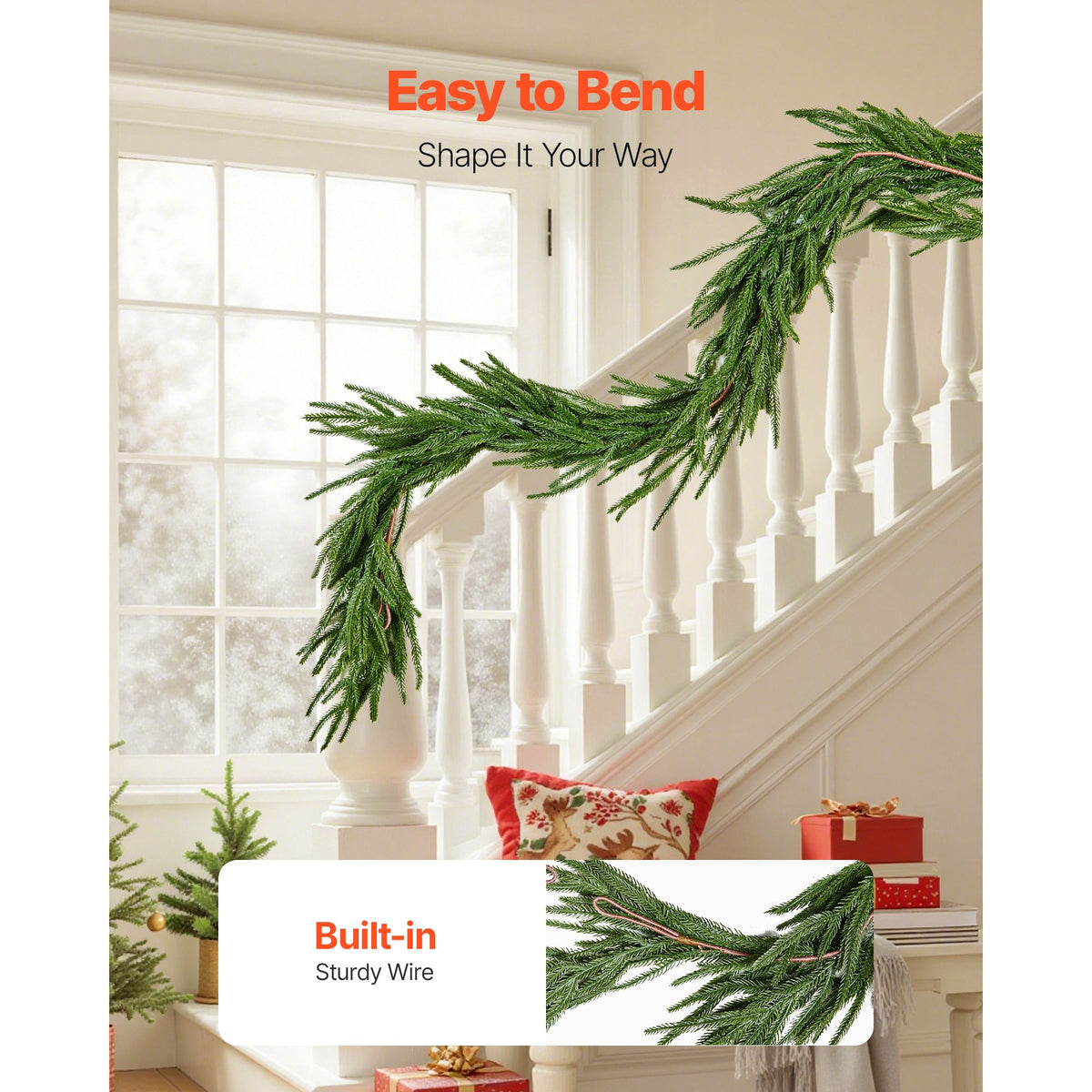 VEVOR Norfolk Pine Garland, 1.8 m