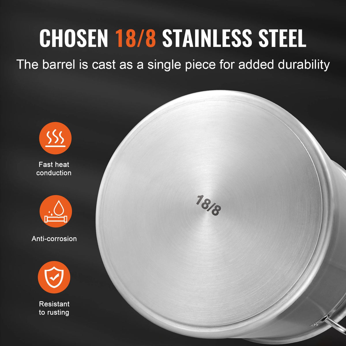 VEVOR Stainless Steel Stockpot with Lid, 42 Qt