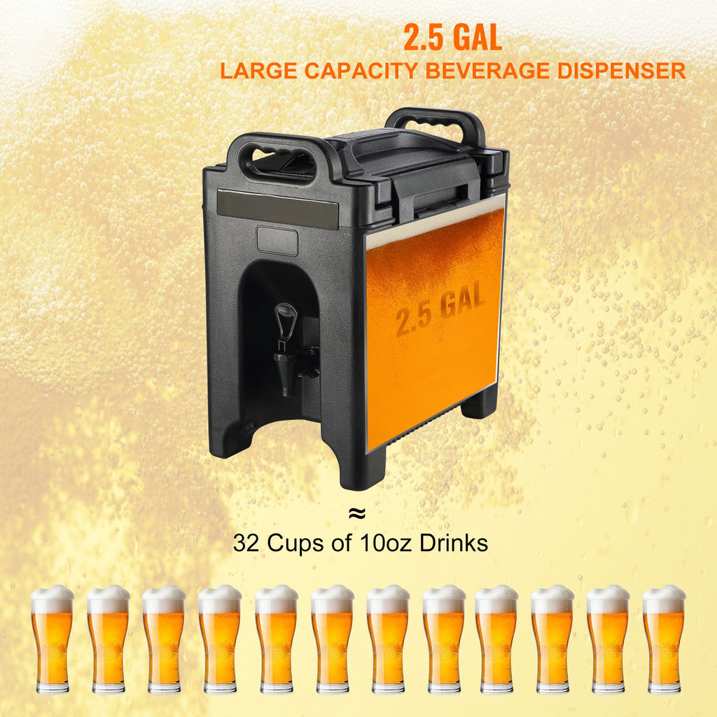 VEVOR Insulated Hot and Cold Beverage Dispenser, 9.5 L