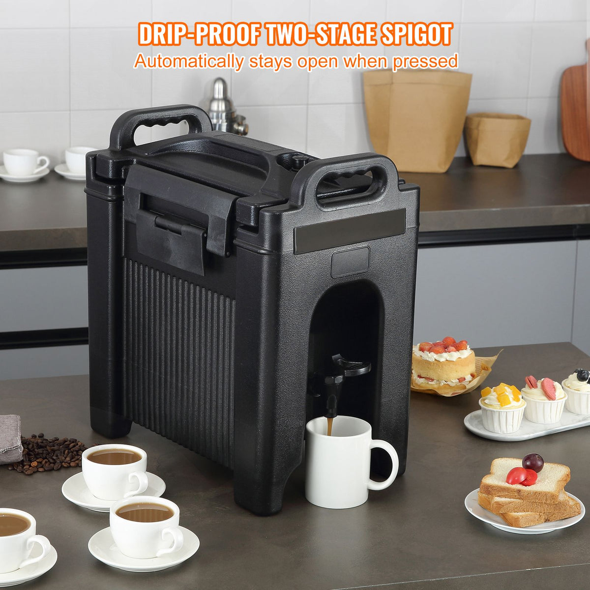 VEVOR Insulated Hot and Cold Beverage Dispenser, 9.5 L