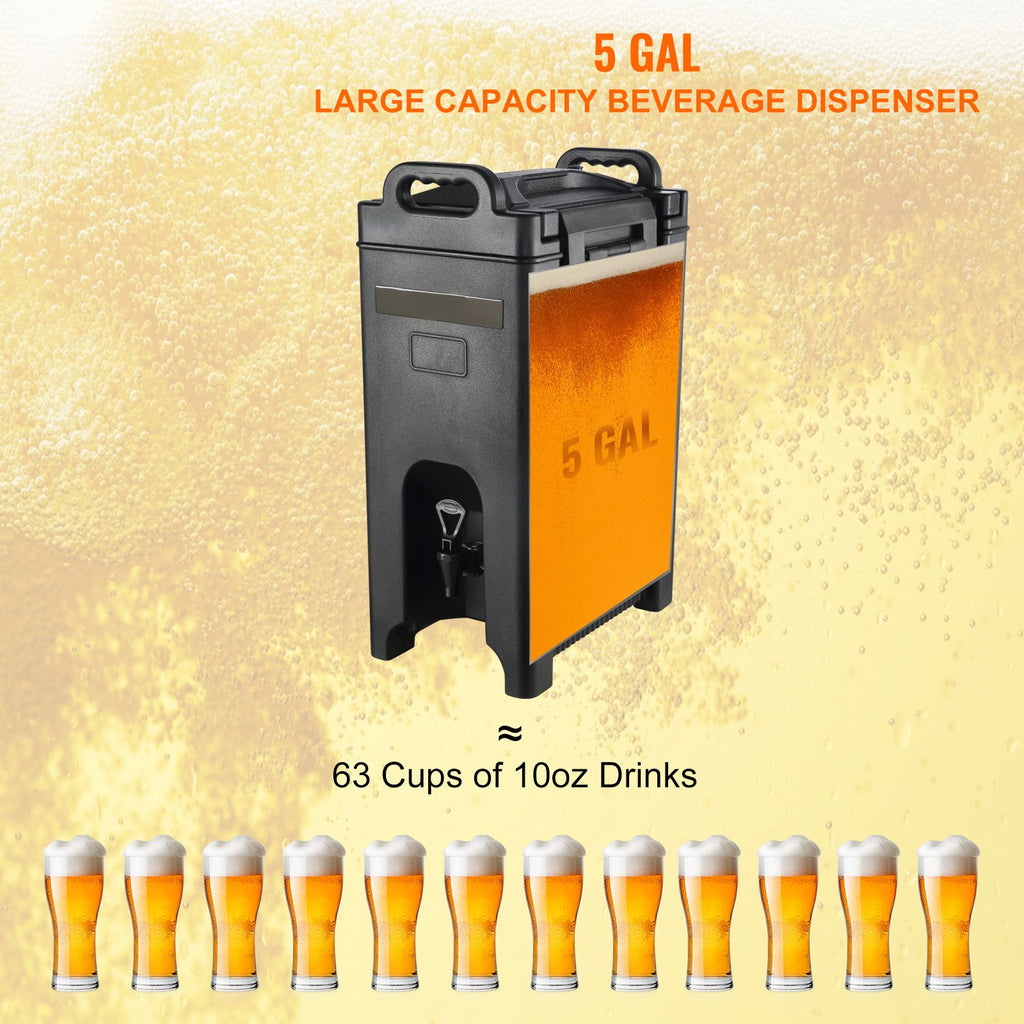 VEVOR Insulated Hot and Cold Beverage Dispenser, 18.9 L
