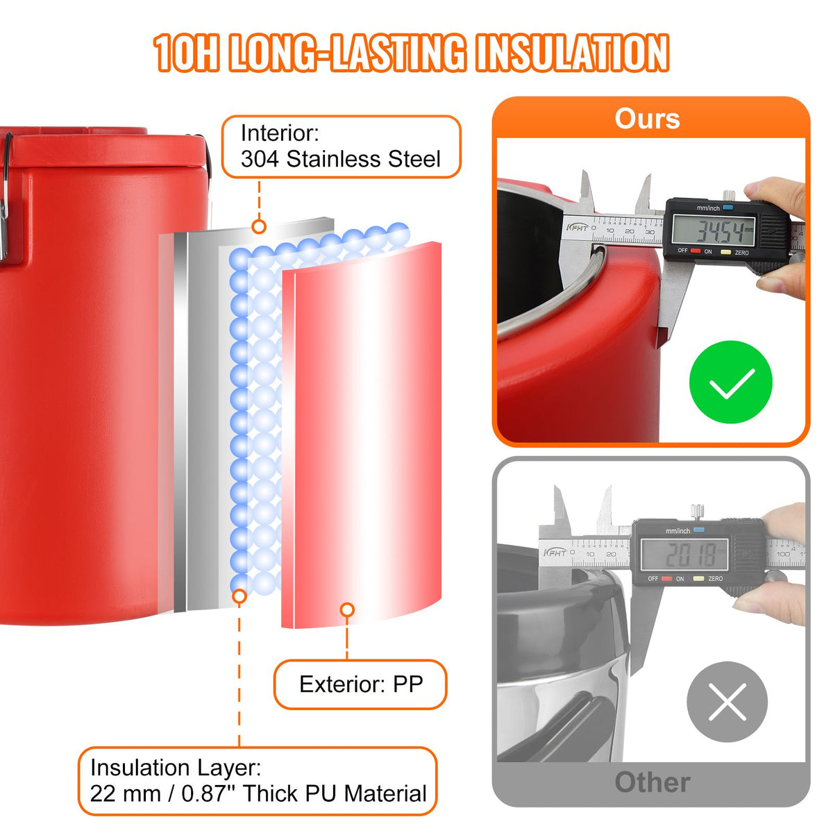 VEVOR Insulated Hot and Cold Drink Dispenser with Spigot, 17.2 L