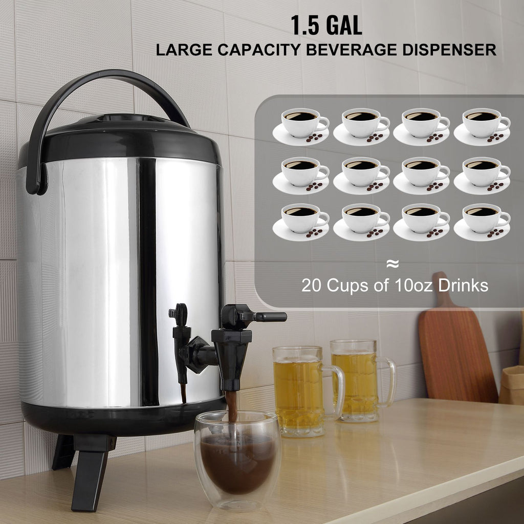 VEVOR Insulated Hot and Cold Drink Dispenser with Spigot, 6 L