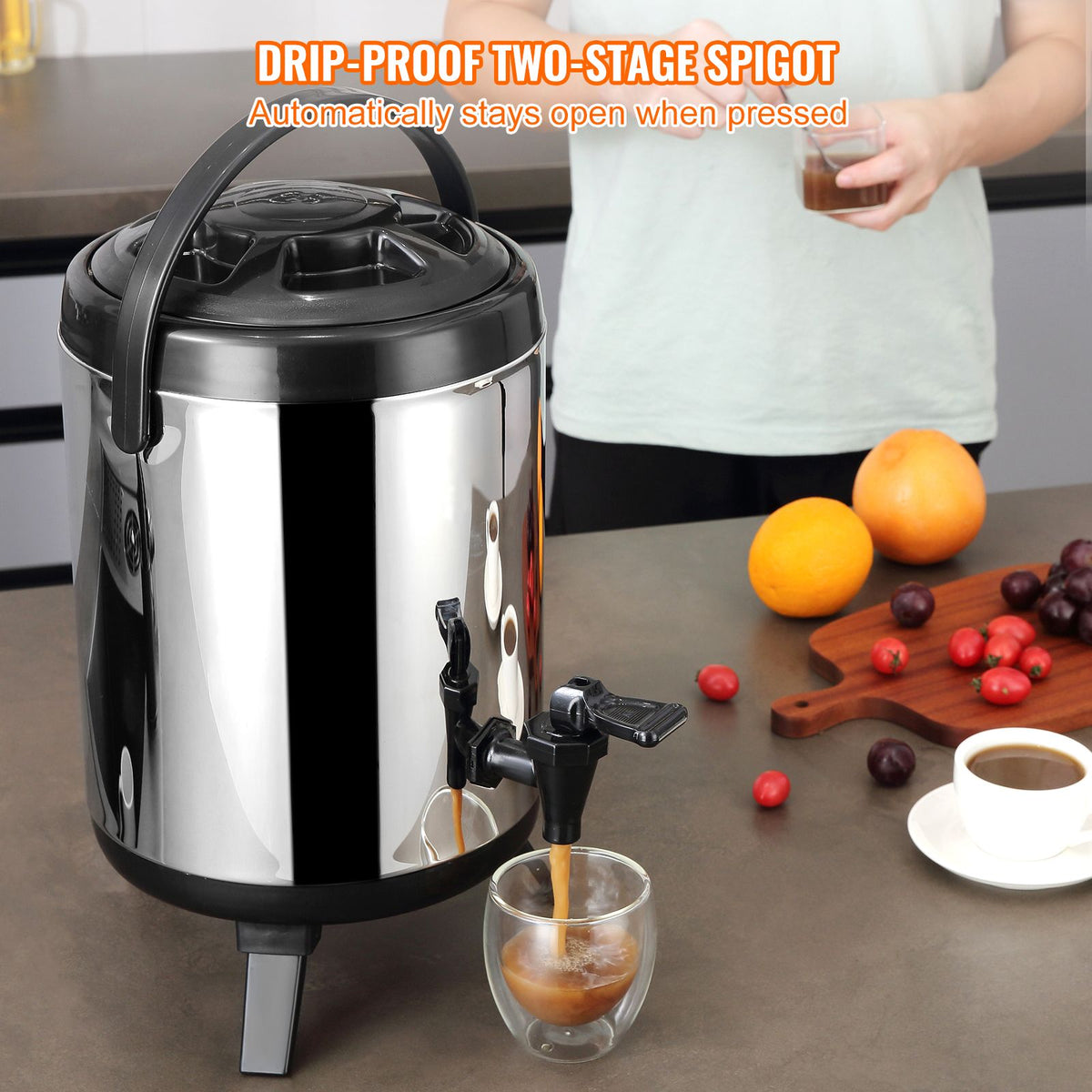 VEVOR Insulated Hot and Cold Drink Dispenser with Spigot, 6 L