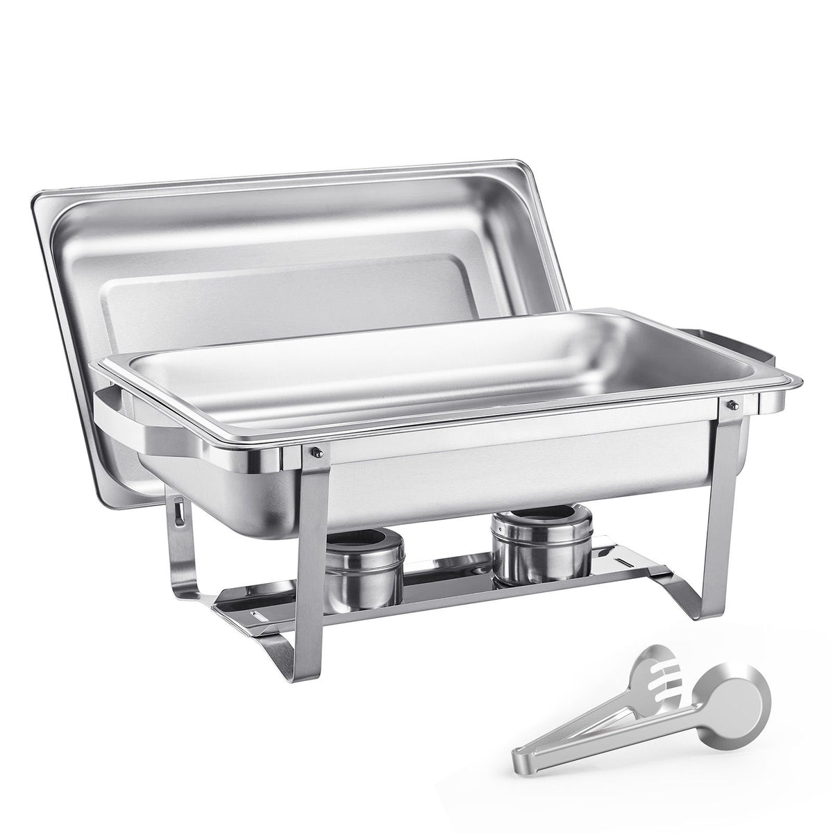 VEVOR Rectangle Chafing Dish Set, 8 Qt, 2 Pack, Silver