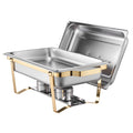 VEVOR Gold Chafing Dish Buffet Set, 2 Full and 4 Half Pans