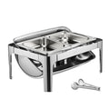 VEVOR Roll Top Chafing Dish Set, 9 Qt, 2 Half Pans, Silver