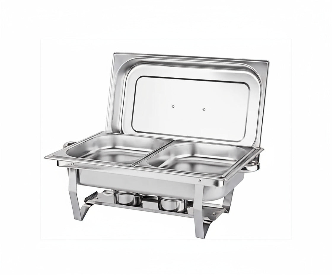 11L Two-Compartment Stainless Steel Chafing Dish