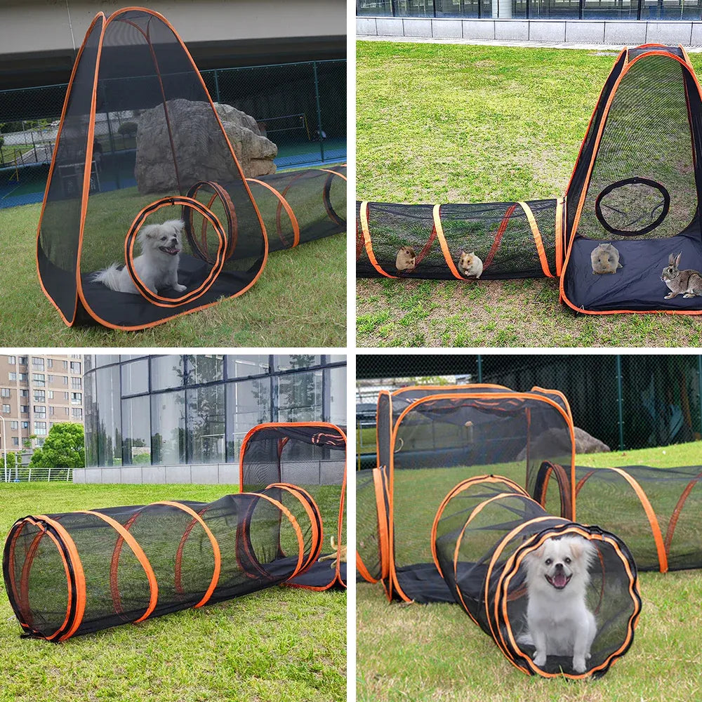 6 in1 Outdoor Portable Pet Cat Playpen Folding Pop Up Mesh Play Tent