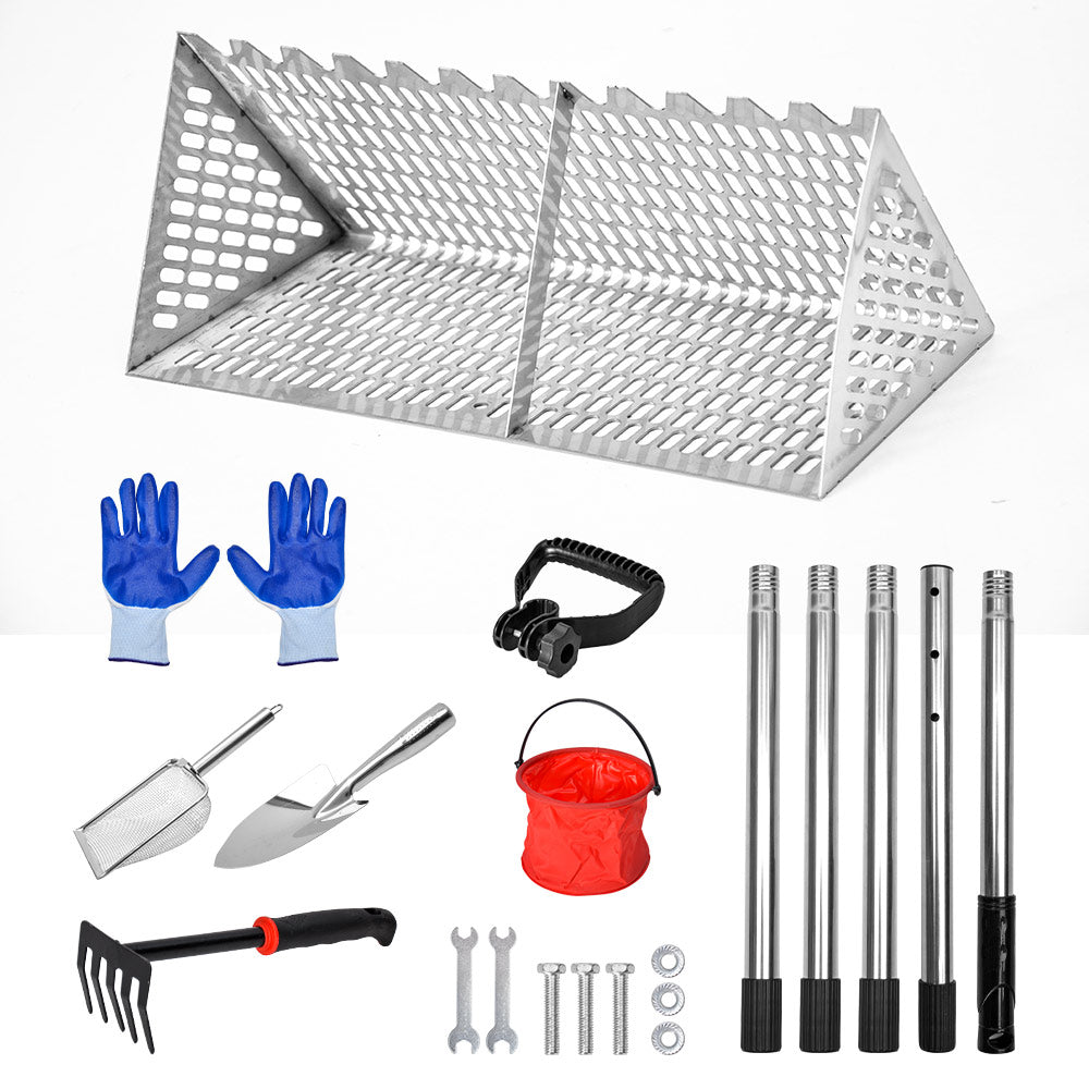 Beach Rake Stainless Steel Sand Flea Rake 140cm Long Detachable