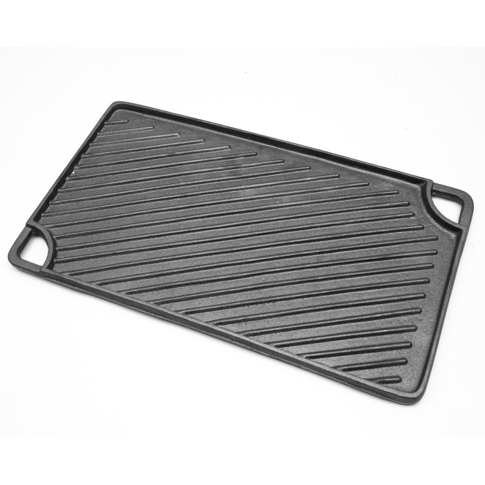 Reversible Cast Iron Griddle Rectangular BBQ Plate 43x24cm