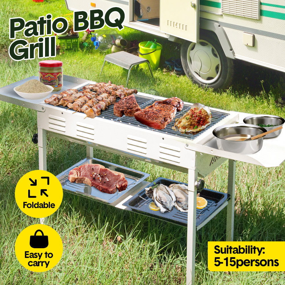 Portable Large Barbecue Charcoal Grill Stove Foldable Kebab Stainless Steel BBQ Grill