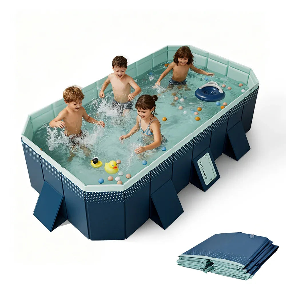 2.6m Foldable Pool PVC Non Inflatable Large Rectangle Pool Holding up