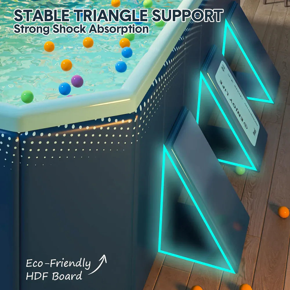 2.6m Foldable Pool PVC Non Inflatable Large Rectangle Pool Holding up