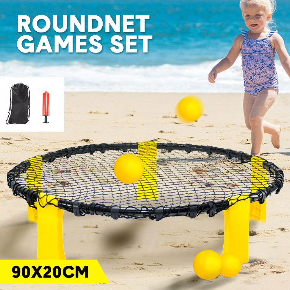Portable Outdoor Spikeball Roundnet Game Set Team Beach Ball