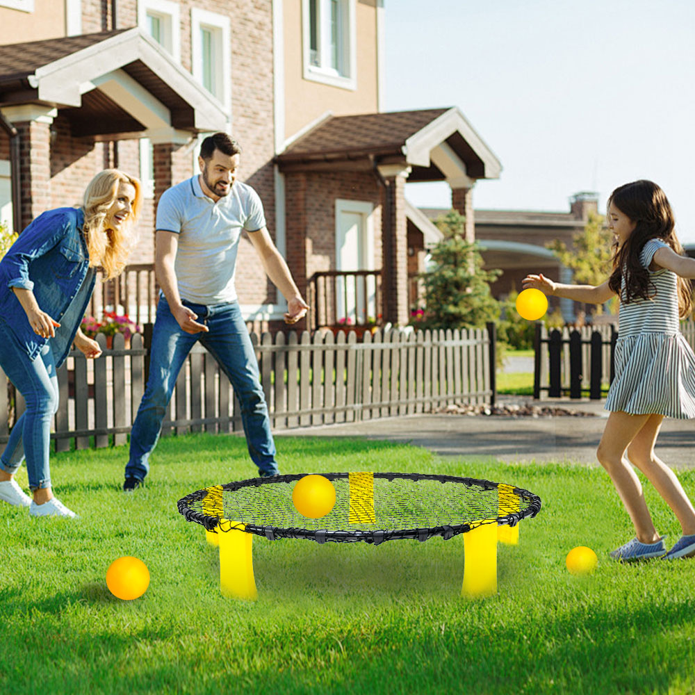 Portable Outdoor Spikeball Roundnet Game Set Team Beach Ball