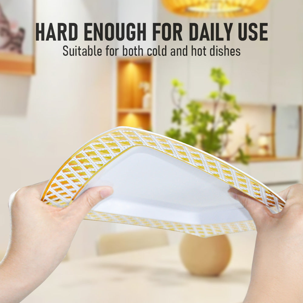 Alston Gold Rim Disposable Dinnerware Set for 25, 175 Pieces