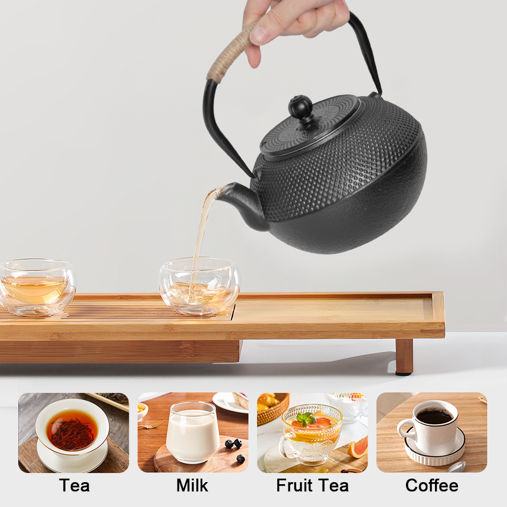 1.2L Cast Iron Teapot and Warmer Set Tea Kettle Iron Bottle