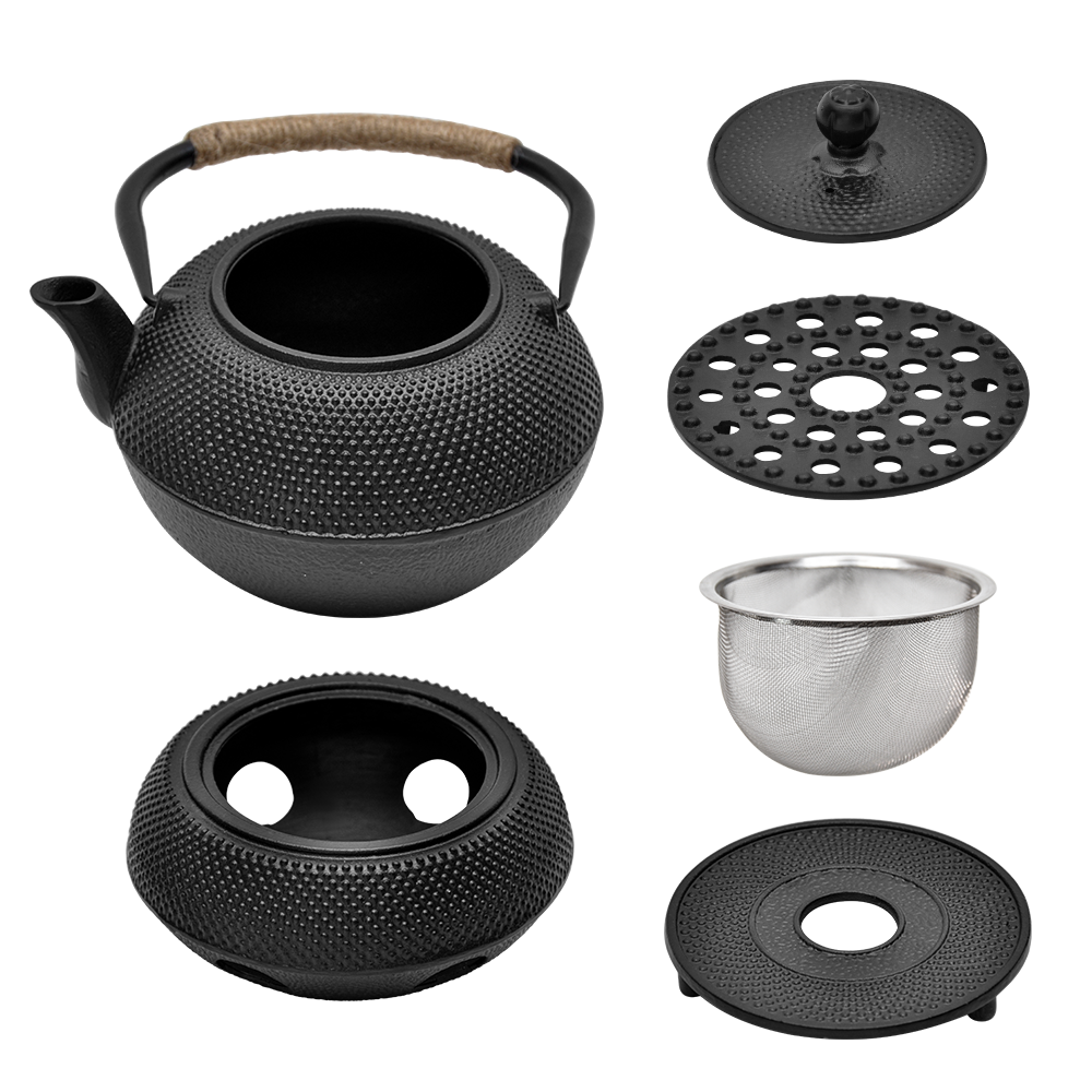 1.2L Cast Iron Teapot and Warmer Set Tea Kettle Iron Bottle