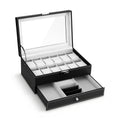 Embellir 12 Grids Watch Box Organizer Case Jewelry Display Storage