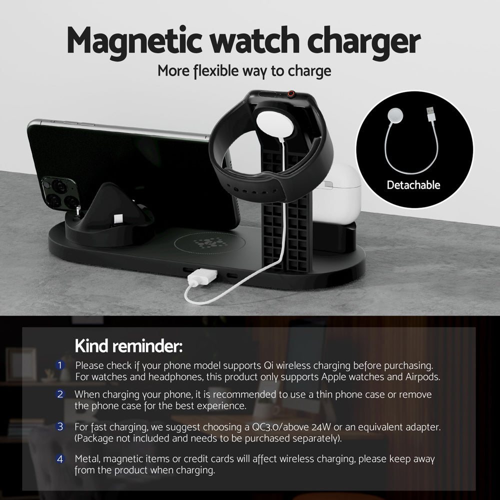 Devanti 4 in 1 Wireless Charger Multi-function Station
